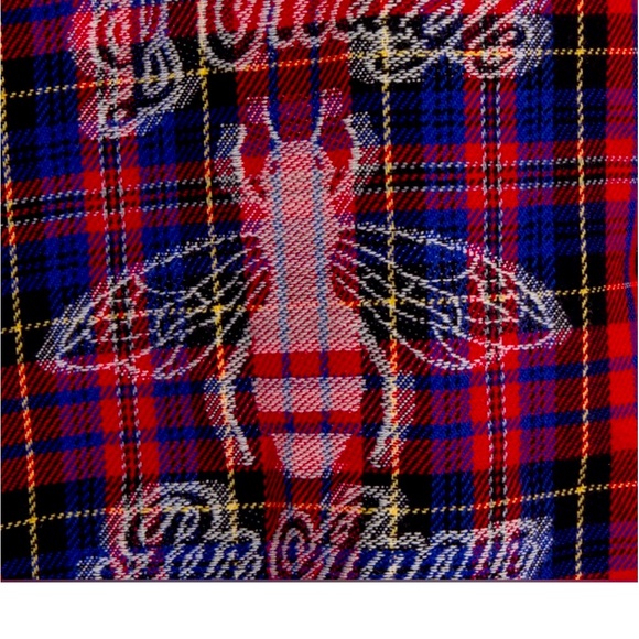 GUCCI “L’AVEUGLE PAR AMOUR” BEE PLAID SCARF NWOT. - Picture 12 of 15